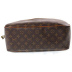 Louis Vuitton Monogram Deauville Handbag Brown Leather Gold — view 4