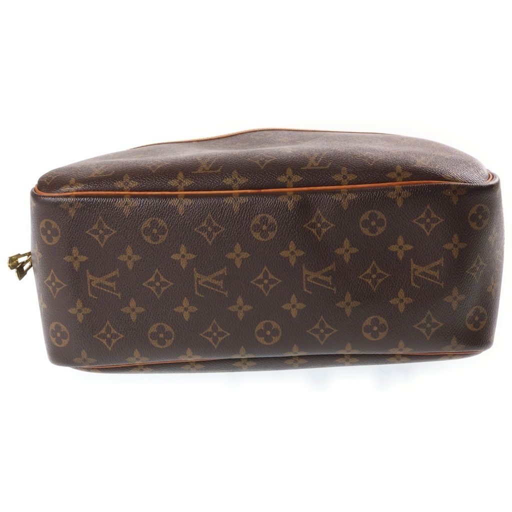 Louis Vuitton Monogram Deauville Handbag Brown Leather Gold — view 4