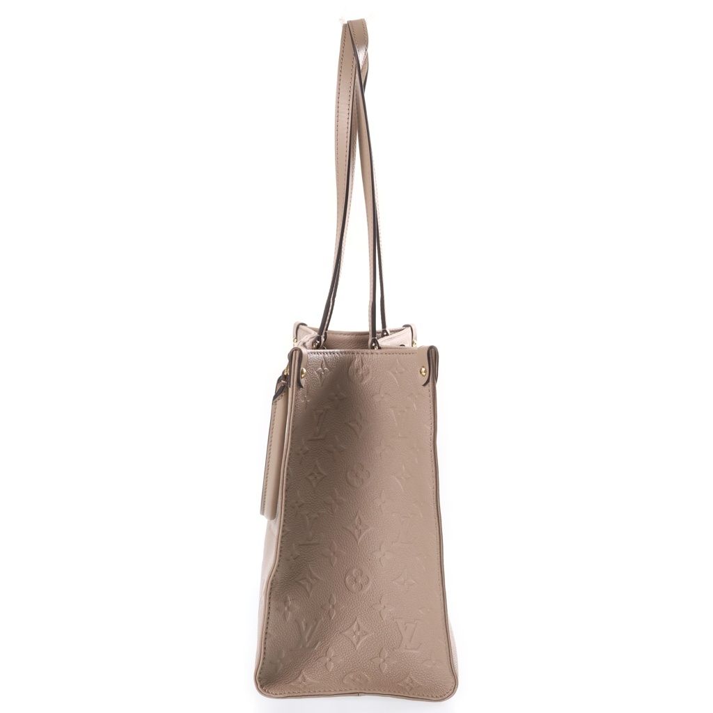 Louis Vuitton Monogram Empreinte On The Go MM Tote Bag Beige Leather — view 3