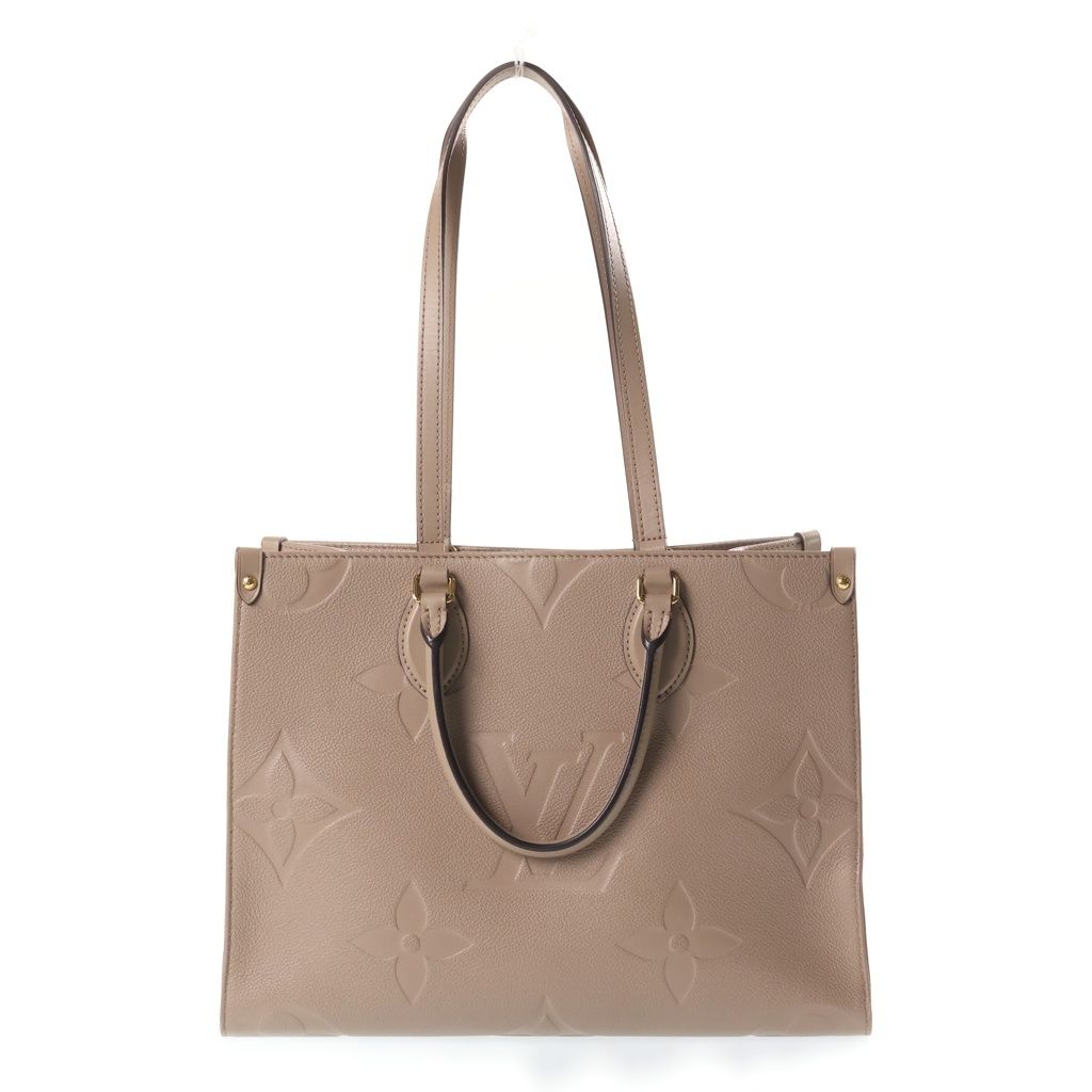 Louis Vuitton Monogram Empreinte On The Go MM Tote Bag Beige Leather — view 2