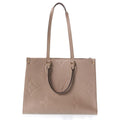 Louis Vuitton Monogram Empreinte On The Go MM Tote Bag Beige Leather