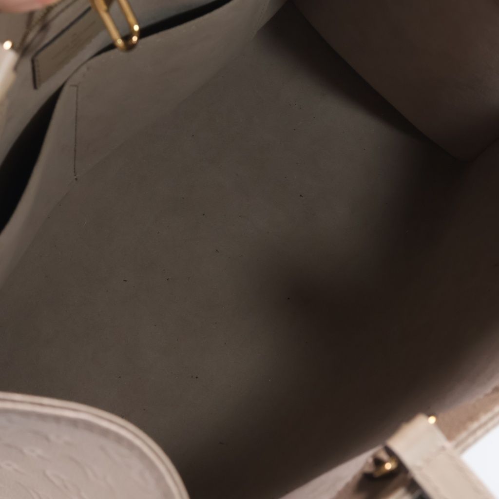 Louis Vuitton Monogram Empreinte On The Go MM Tote Bag Beige Leather — view 8