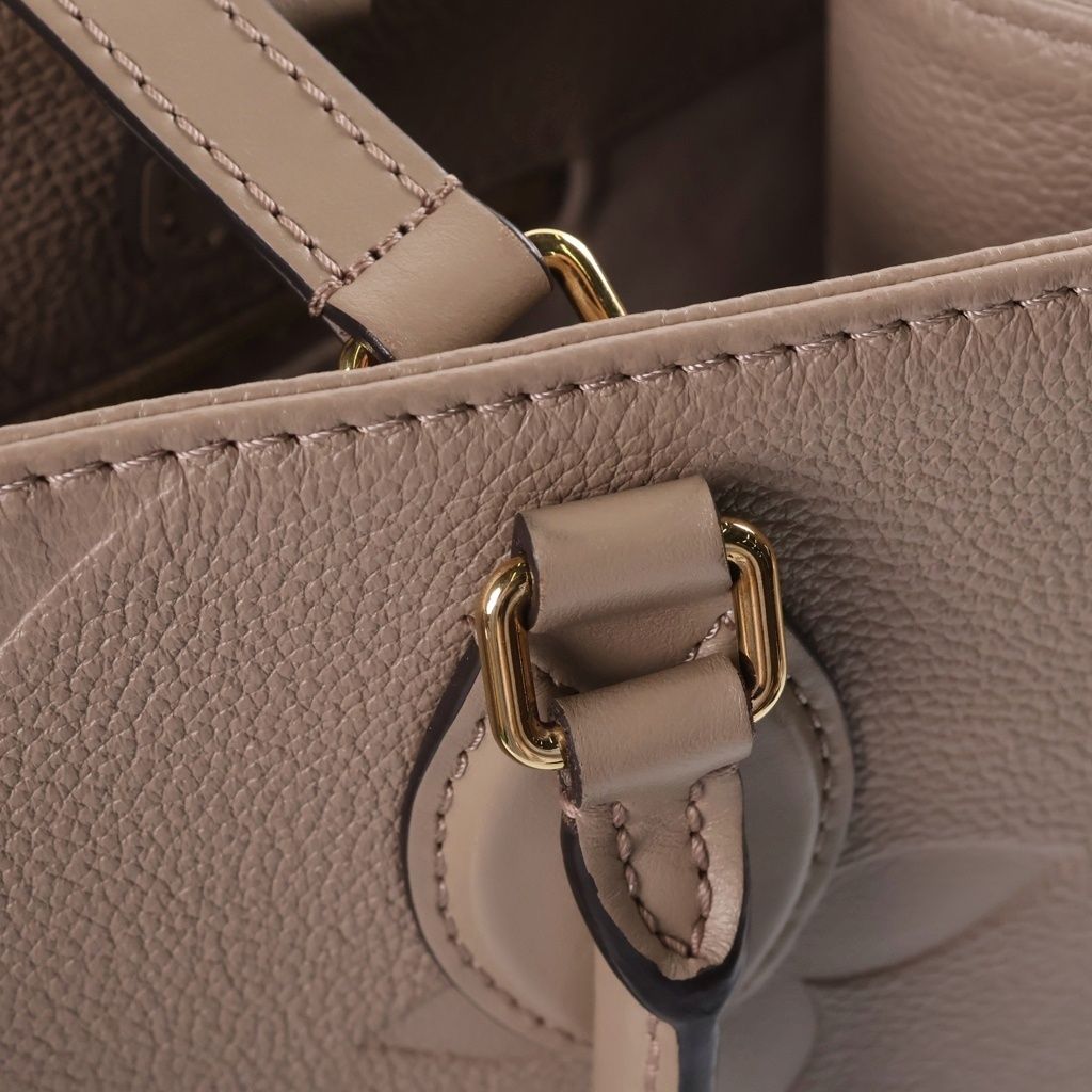 Louis Vuitton Monogram Empreinte On The Go MM Tote Bag Beige Leather — view 7