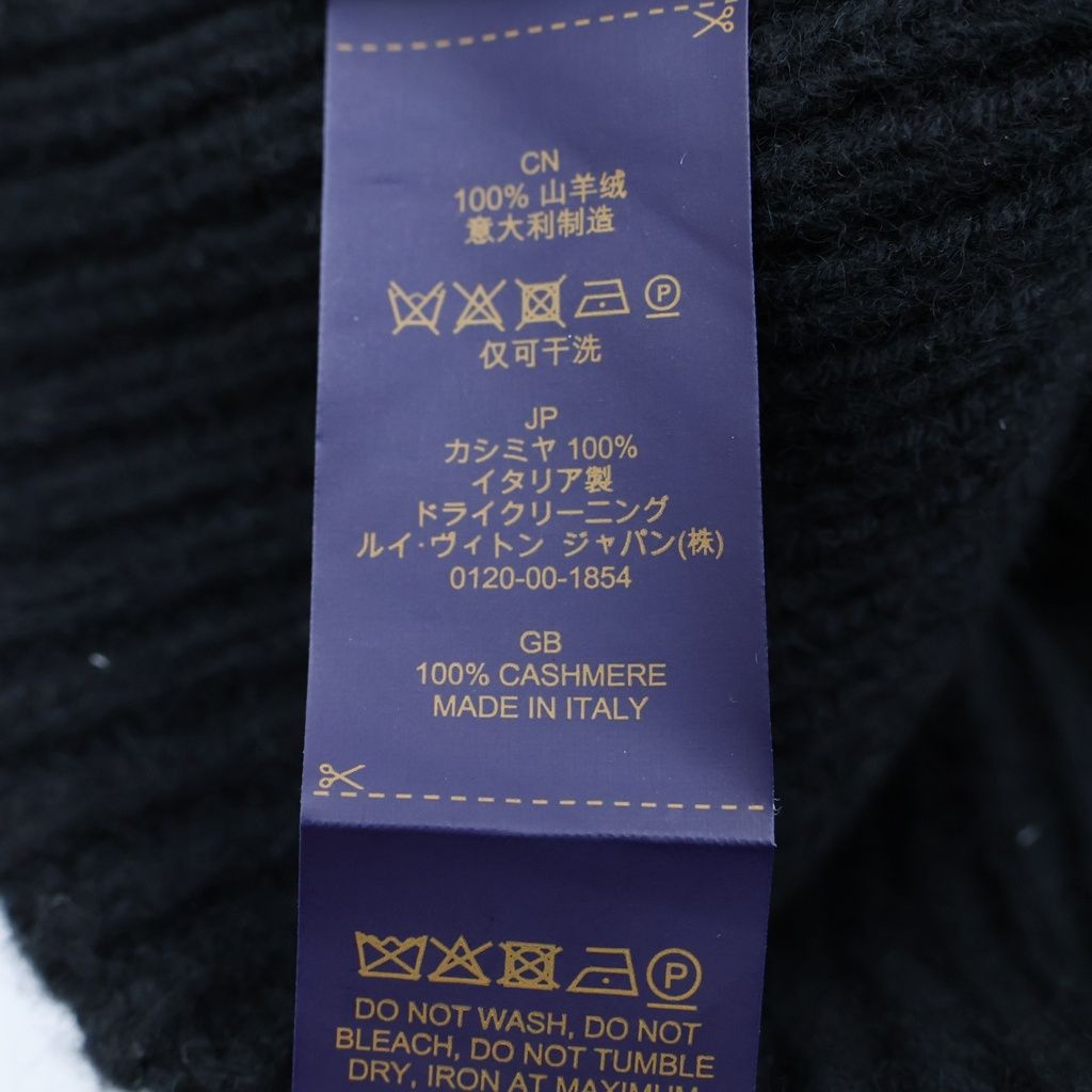 Louis Vuitton Cashmere LV Dual Beanie Knit Hat Black — view 8