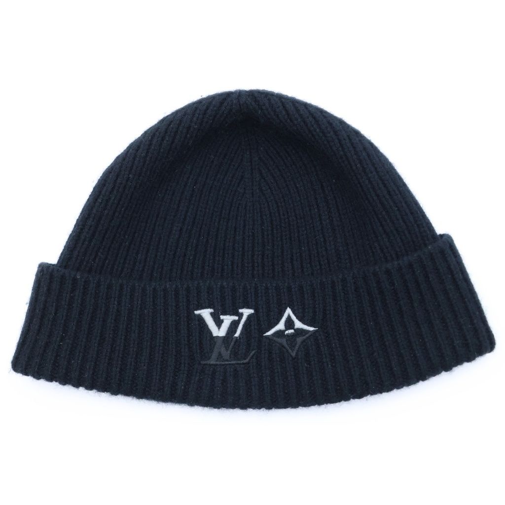 Louis Vuitton Cashmere LV Dual Beanie Knit Hat Black
