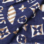 Louis Vuitton Monogram Linen Silk Large Shawl Navy Scarf — view 3