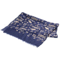 Louis Vuitton Monogram Linen Silk Large Shawl Navy Scarf