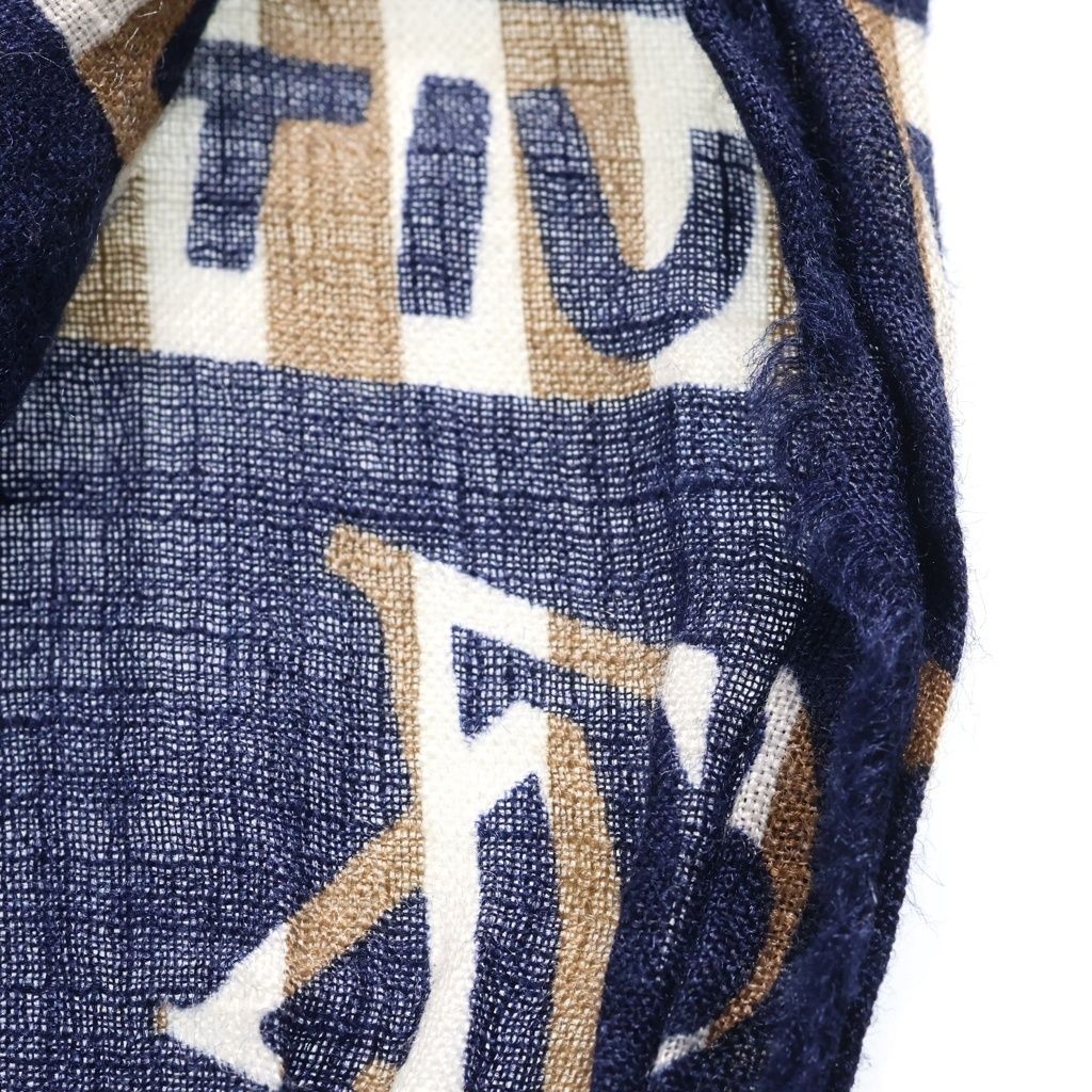 Louis Vuitton Monogram Linen Silk Large Shawl Navy Scarf — view 5