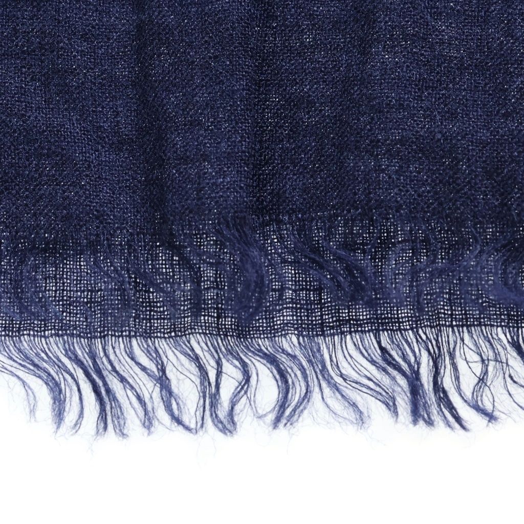 Louis Vuitton Monogram Linen Silk Large Shawl Navy Scarf — view 4