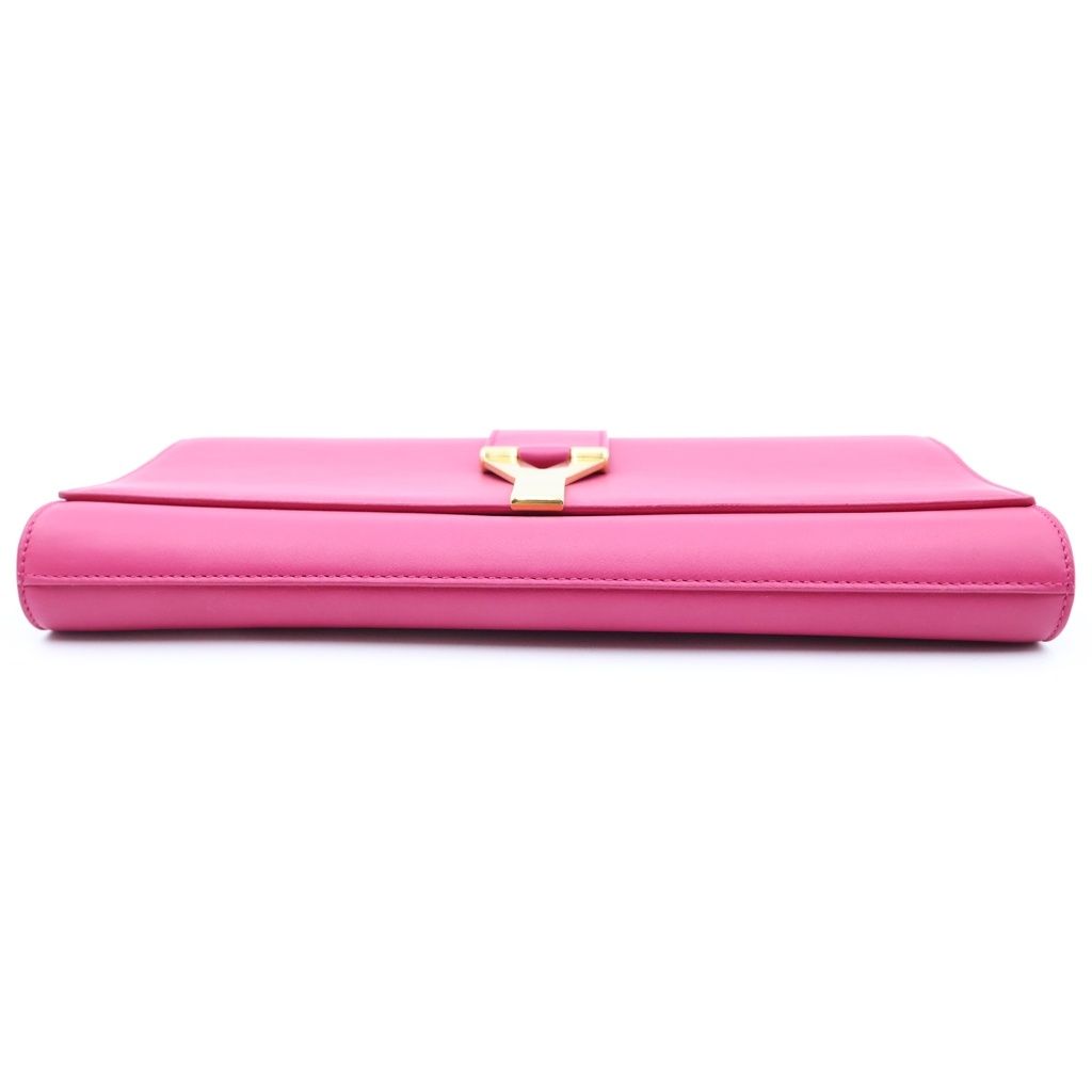 Saint Laurent Paris Y-line Leather Clutch Gold Pink — view 4