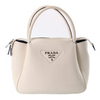 Prada Vitello Daino Handbag Ivory Leather
