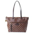 Louis Vuitton Damier Iena PM Tote Bag Brown Leather Gold