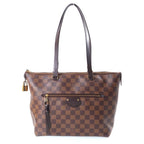 Louis Vuitton Damier Iena PM Tote Bag Brown Leather Gold