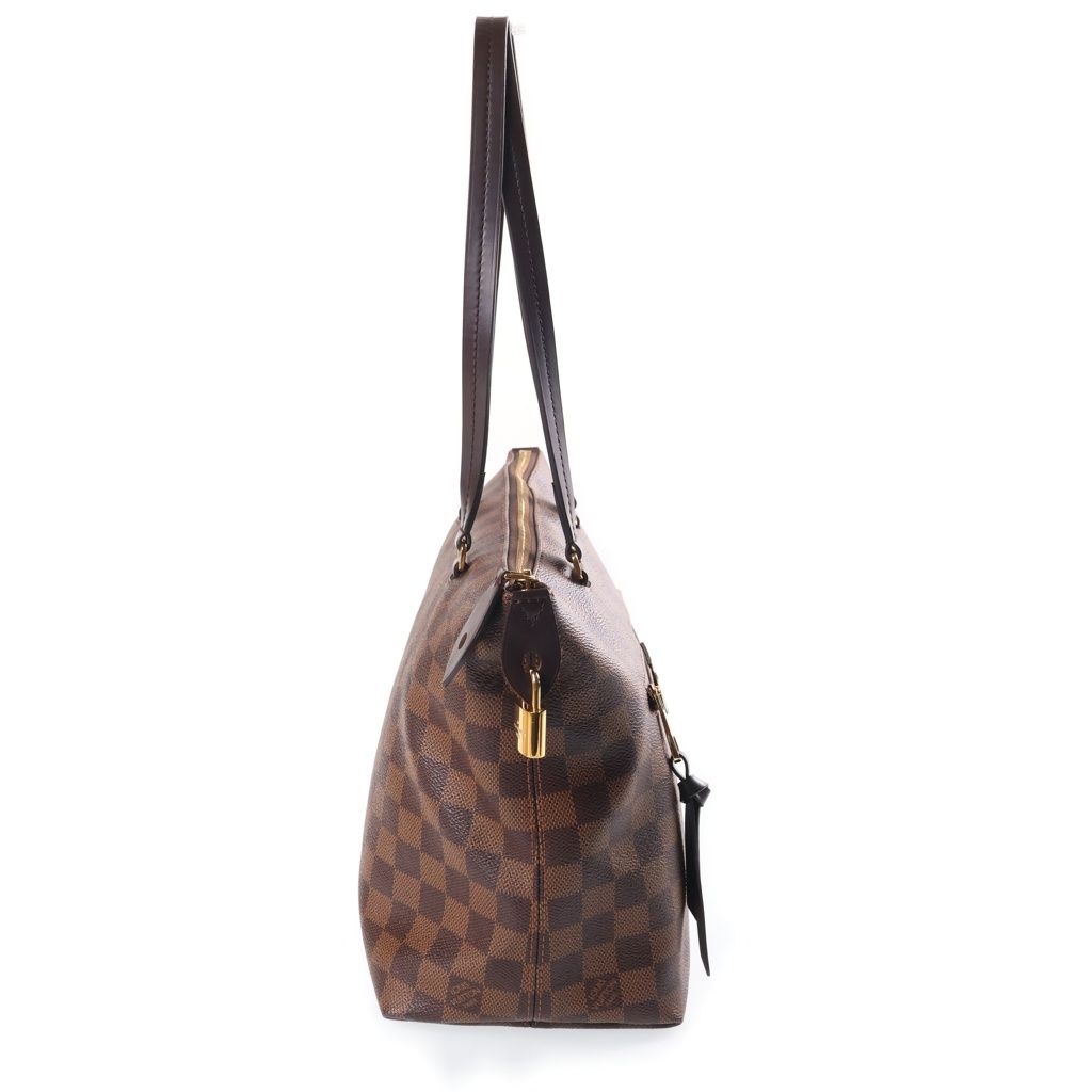 Louis Vuitton Damier Iena PM Tote Bag Brown Leather Gold — view 3