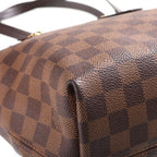 Louis Vuitton Damier Iena PM Tote Bag Brown Leather Gold — view 5