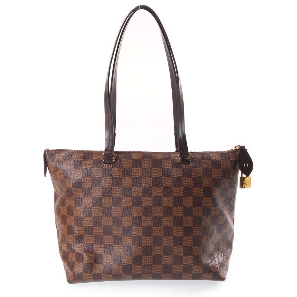 Louis Vuitton Damier Iena PM Tote Bag Brown Leather Gold — view 2