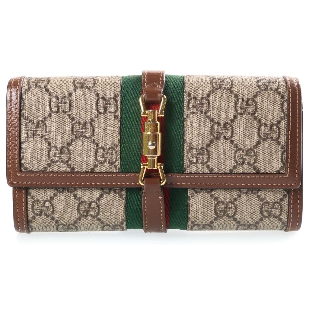 Gucci GG Marmont Jackie 1961 Chain Shoulder Bag Wallet Brown Leather Gold