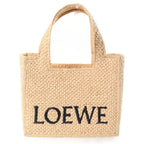 Loewe Font Tote Mini 2-Way Shoulder Bag Natural Brown