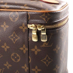Louis Vuitton Monogram Nice BB Handbag Vanity Makeup Pouch Brown Leather Gold — view 7