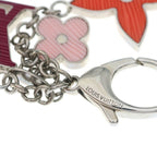 Louis Vuitton Bijou Sac Fleur de Epi Charm Key Holder Metal Silver Red Pink — view 6