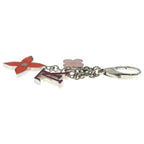 Louis Vuitton Bijou Sac Fleur de Epi Charm Key Holder Metal Silver Red Pink — view 3