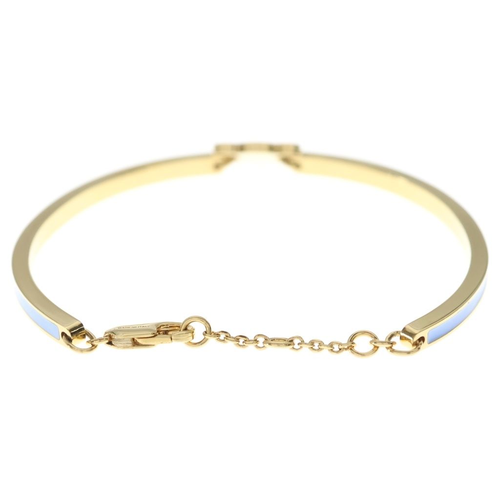 Celine Triomphe Articulated Bracelet Bangle Yellow Gold Light Blue Metal — view 2
