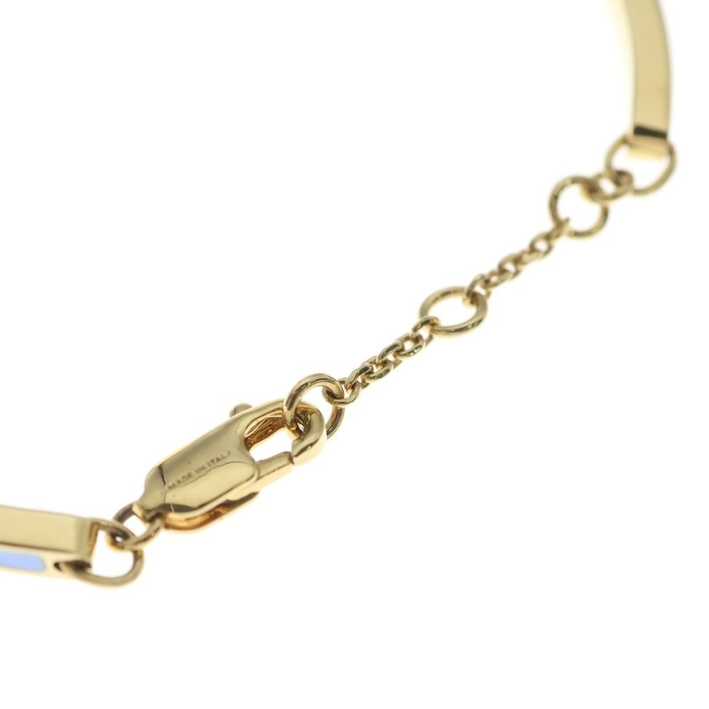 Celine Triomphe Articulated Bracelet Bangle Yellow Gold Light Blue Metal — view 5