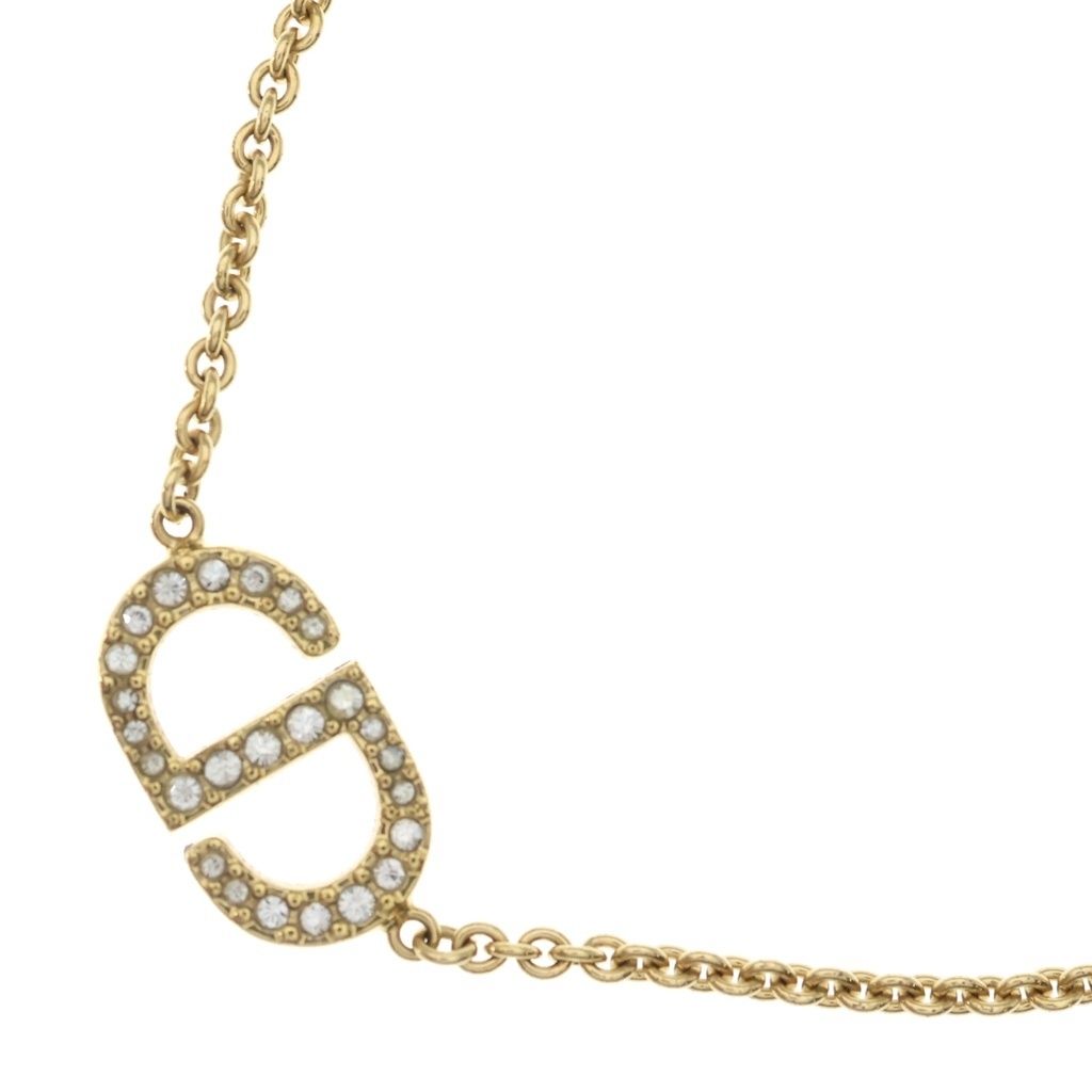Dior Petit CD Logo Rhinestone Necklace