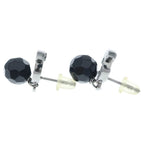 Chanel CC Logo Swing Earrings Black Silver — view 3