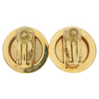Chanel Rhinestone Earrings Gold Plated 97A — view 2
