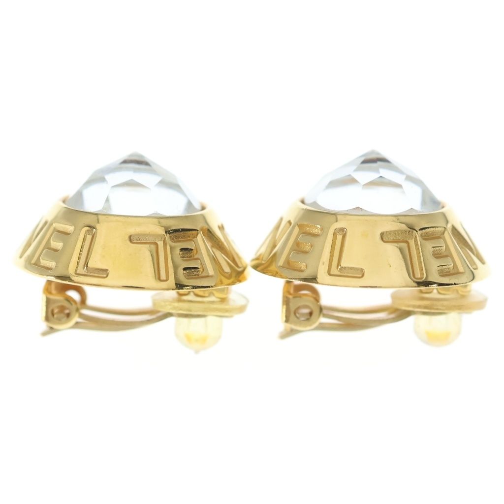 Chanel Rhinestone Earrings Gold Plated 97A — view 3