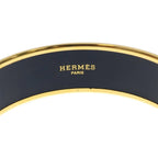 Hermes Enamel GM Hose Cloisonne Bangle Bracelet Gold Black — view 4