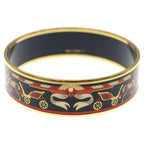 Hermes Enamel GM Hose Cloisonne Bangle Bracelet Gold Black — view 2