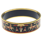 Hermes Enamel GM Hose Cloisonne Bangle Bracelet Gold Black — view 3
