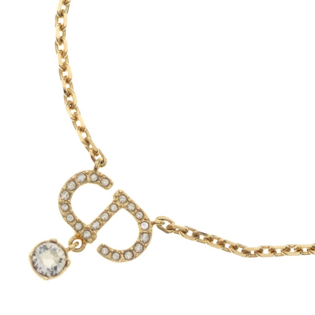 Dior CD Logo Necklace Plated Gold
