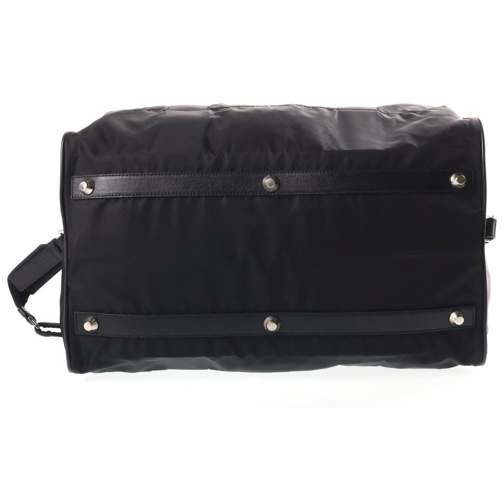 Prada Boston Bag Black Leather Nylon Silver — view 4