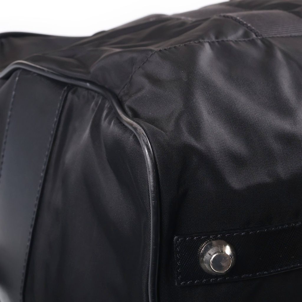 Prada Boston Bag Black Leather Nylon Silver — view 5