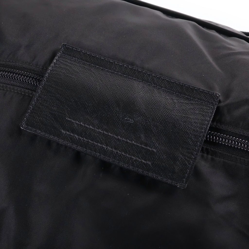Prada Boston Bag Black Leather Nylon Silver — view 7