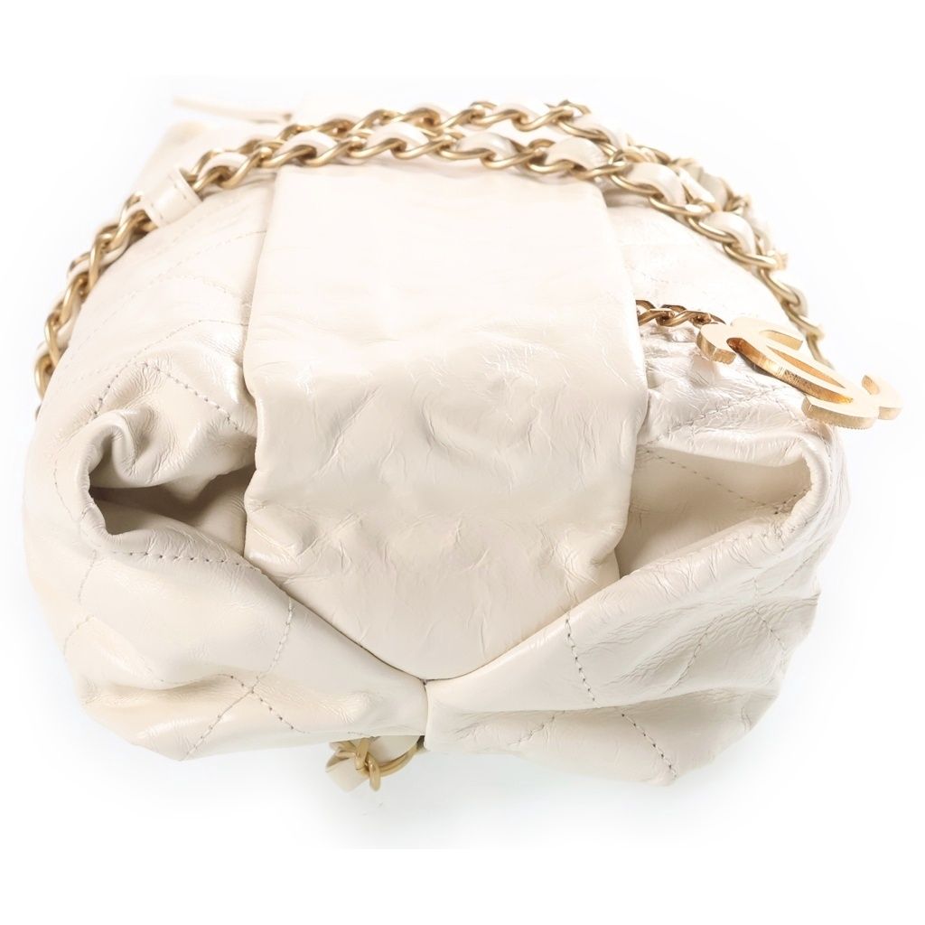 Chanel 12 SS Midnight Swim Balcony Chain Handbag Clutch White Shiny Calfskin — view 3