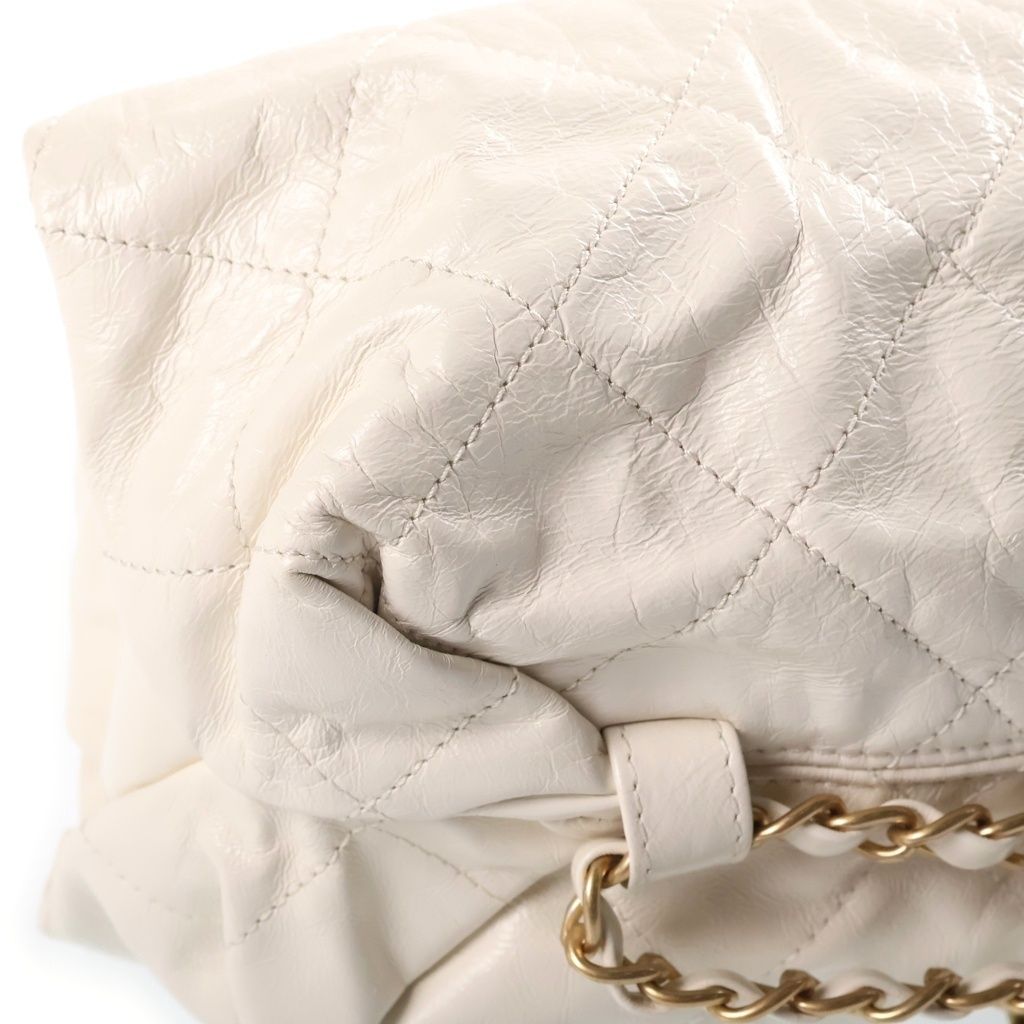 Chanel 12 SS Midnight Swim Balcony Chain Handbag Clutch White Shiny Calfskin — view 5