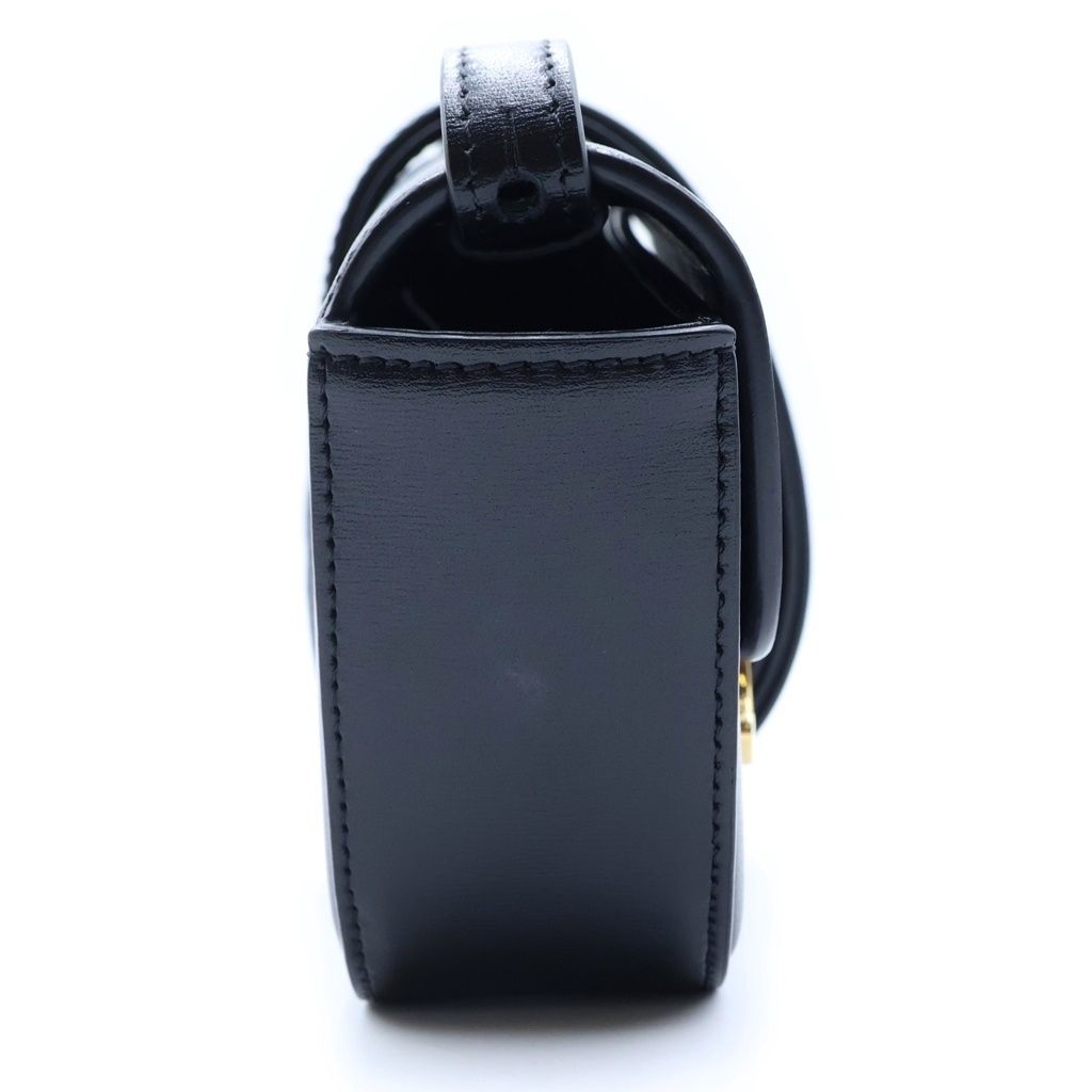 Celine Triomphe Mini Claude Shoulder Bag Black Leather Gold — view 3