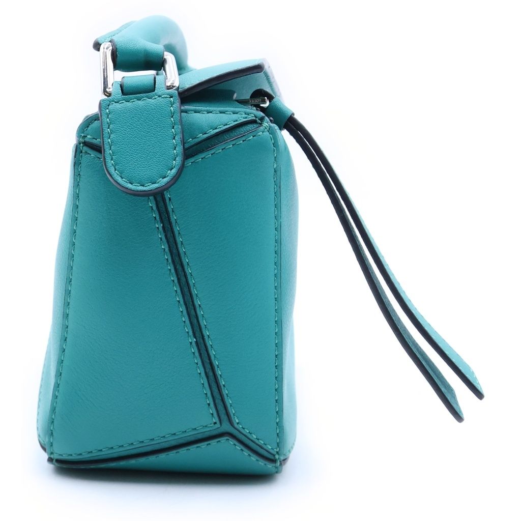 Loewe Puzzle Mini Green Leather Shoulder Bag — view 3