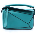 Loewe Puzzle Mini Green Leather Shoulder Bag