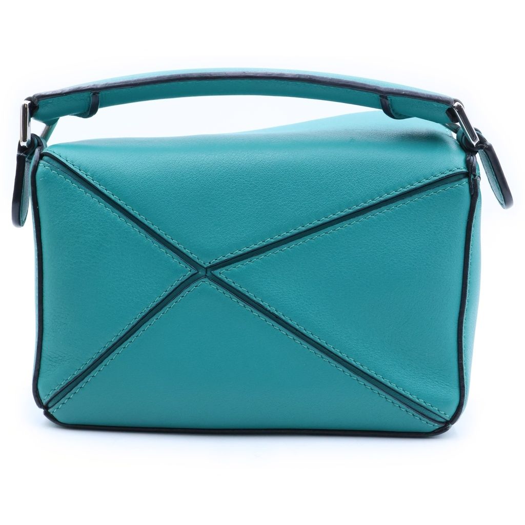 Loewe Puzzle Mini Green Leather Shoulder Bag — view 2