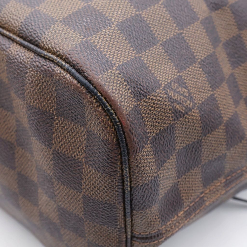 Louis Vuitton Damier Neverfull PM Leather Tote Bag Brown — view 5