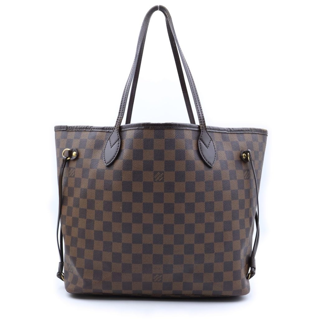 Louis Vuitton Damier Neverfull PM Leather Tote Bag Brown — view 2
