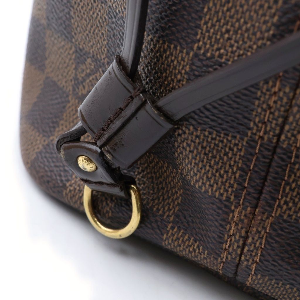 Louis Vuitton Damier Neverfull PM Leather Tote Bag Brown — view 7
