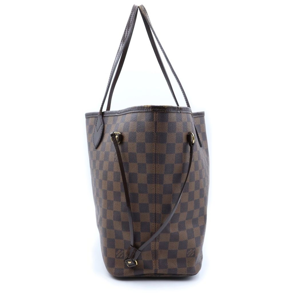 Louis Vuitton Damier Neverfull PM Leather Tote Bag Brown — view 3