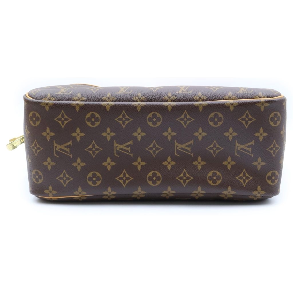 Louis Vuitton Monogram Deauville Handbag Brown Leather — view 4