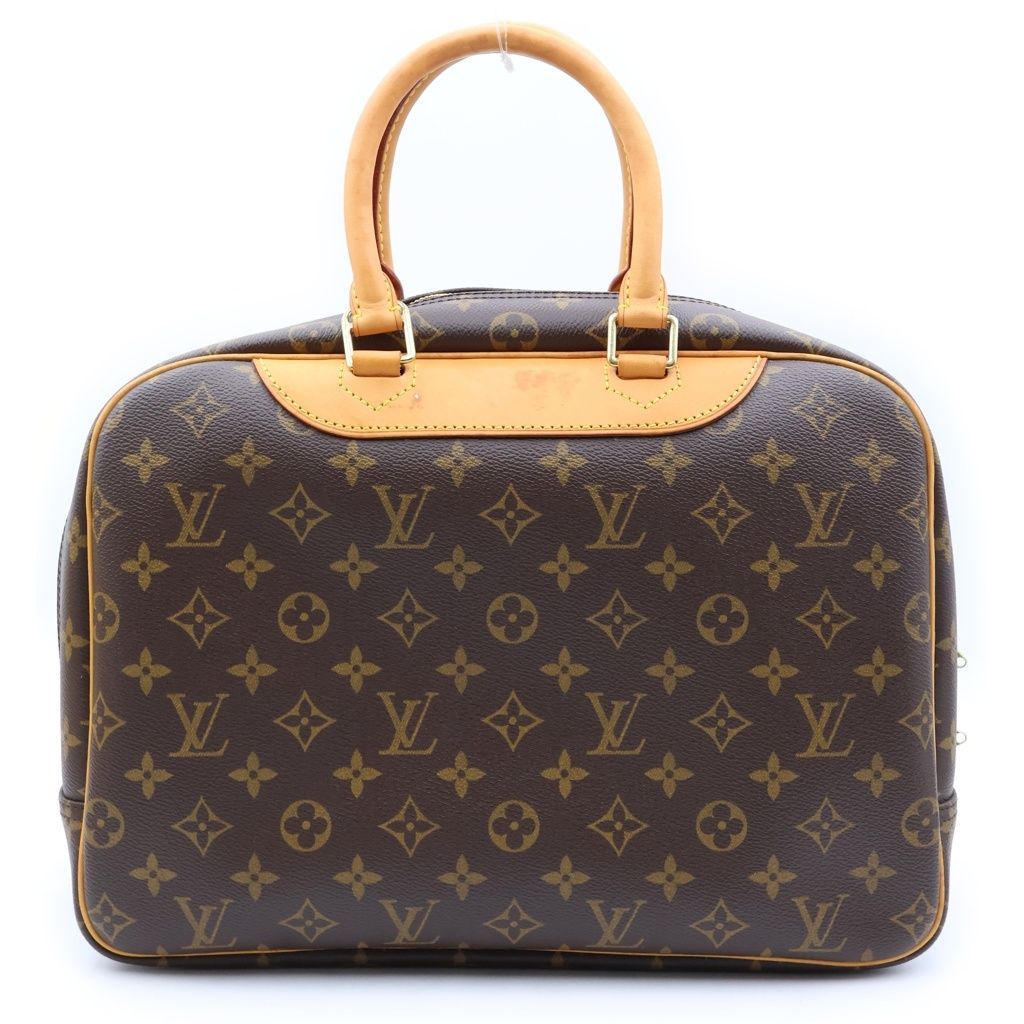 Louis Vuitton Monogram Deauville Handbag Brown Leather — view 2
